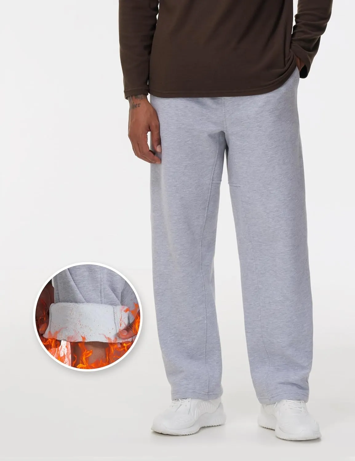 THE GYM PEOPLE Men's Baggy Fleece Workout Sweatpants with Pockets Drawstring Lounge Athletic Running Pants