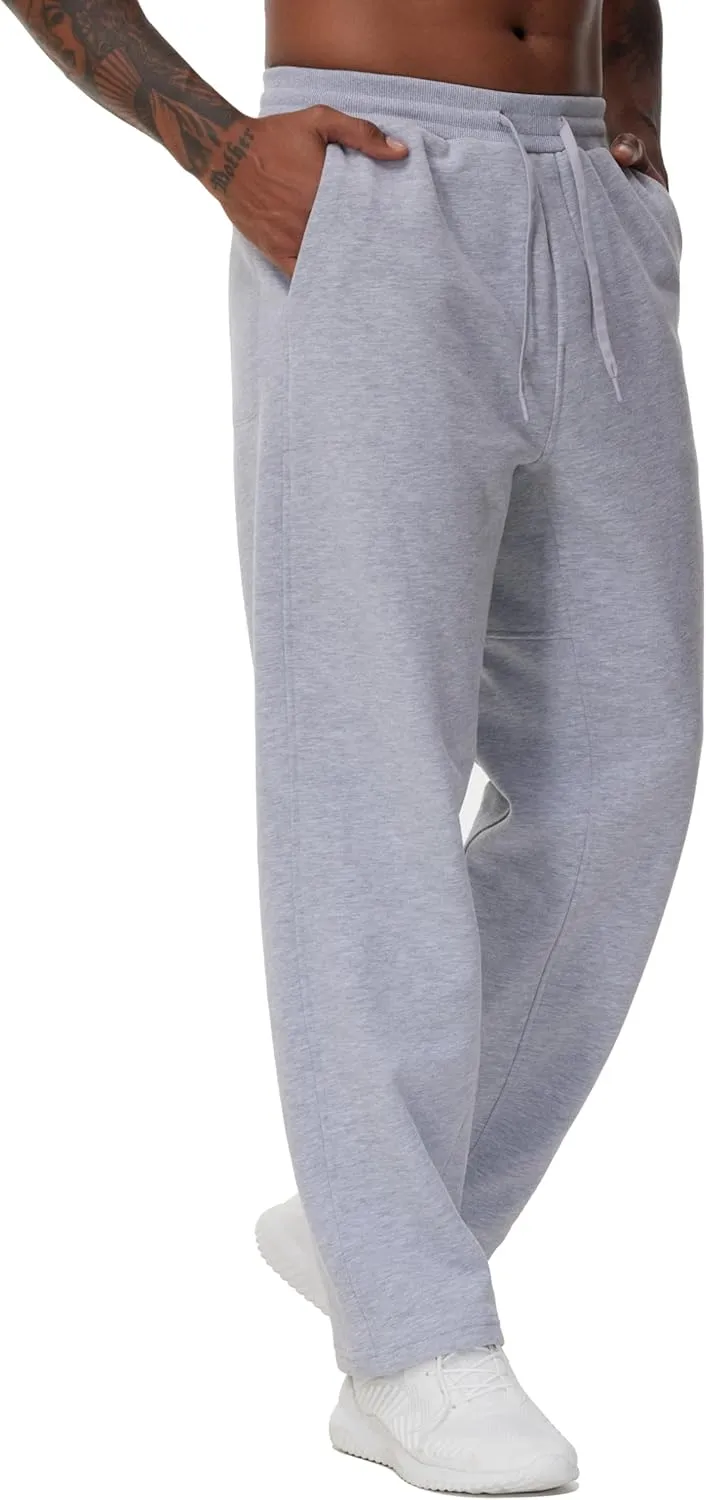 THE GYM PEOPLE Men's Baggy Fleece Workout Sweatpants with Pockets Drawstring Lounge Athletic Running Pants