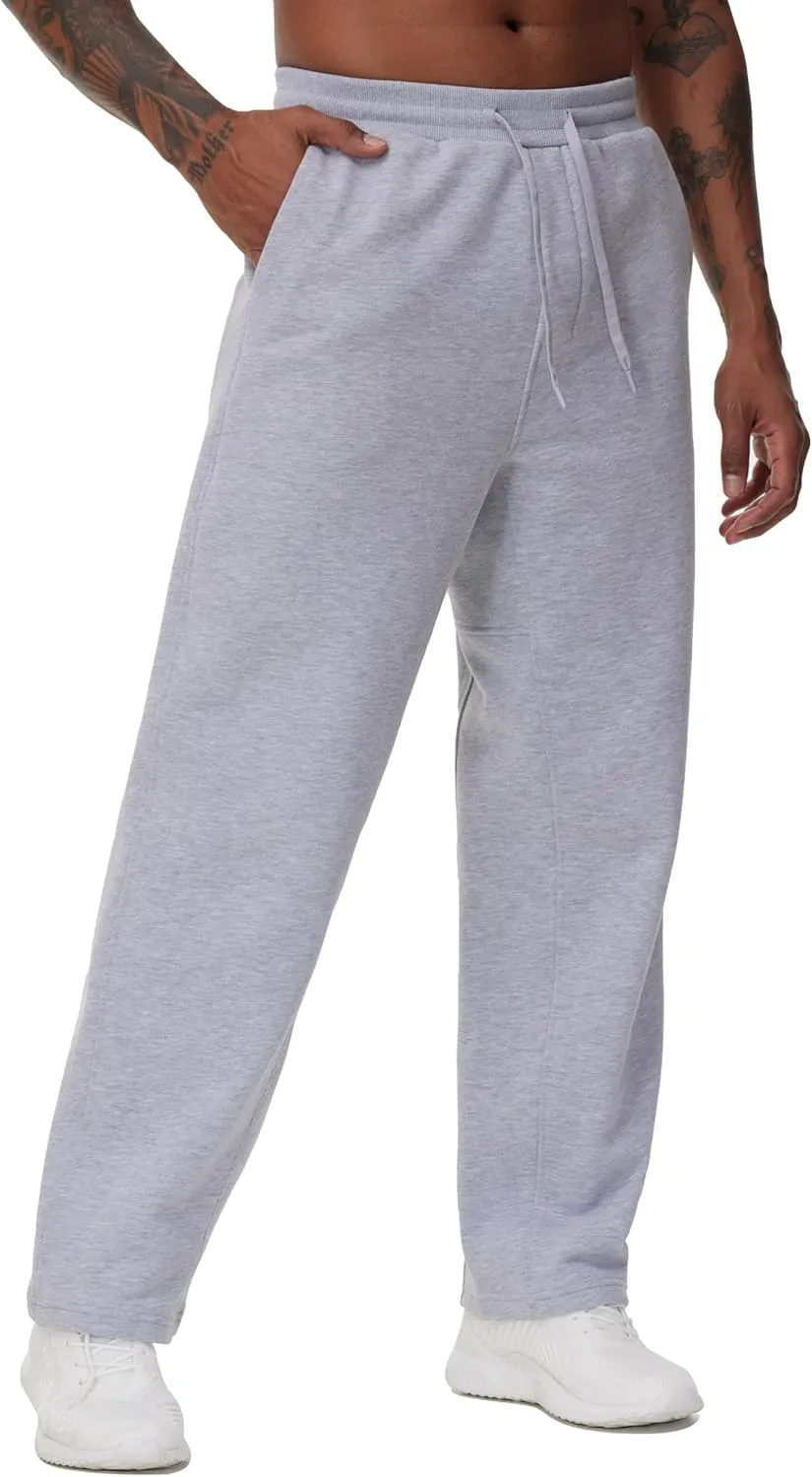 THE GYM PEOPLE Men's Baggy Fleece Workout Sweatpants with Pockets Drawstring Lounge Athletic Running Pants