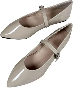 TN TANGNEST Leather Flats for Women Comfortable Pointy Toe Slip On Flats Soft Work Flats Retro Mary Jane Flats