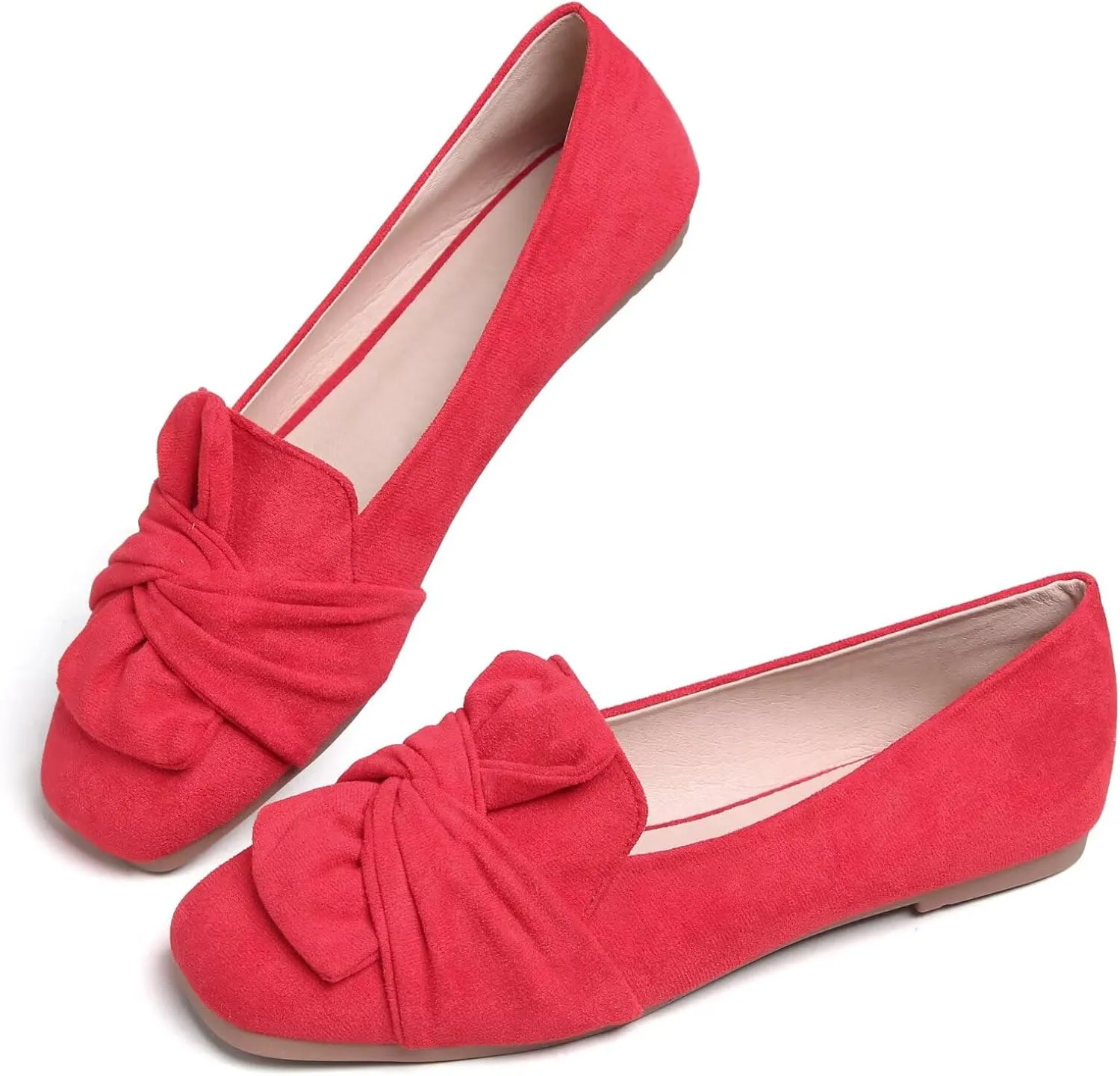 TN TANGNEST Womens Dress Flats Fashion Soft Pointed Toe Bowknot Slip On Flat Shoes