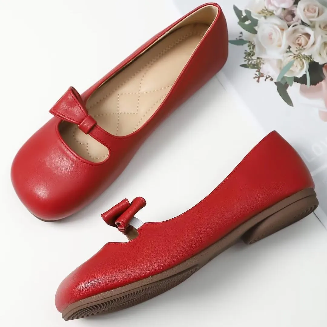 TN TANGNEST Women's Flats Classical Square Toe One Line Strap Mary Jane Flats Soft Slip On Flats
