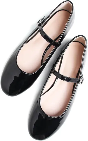 TN TANGNEST Women's Mary Jane Flats Fashion Square Toe Slip On Buckle Flats Soft Comfortable Casual Flat Shoes