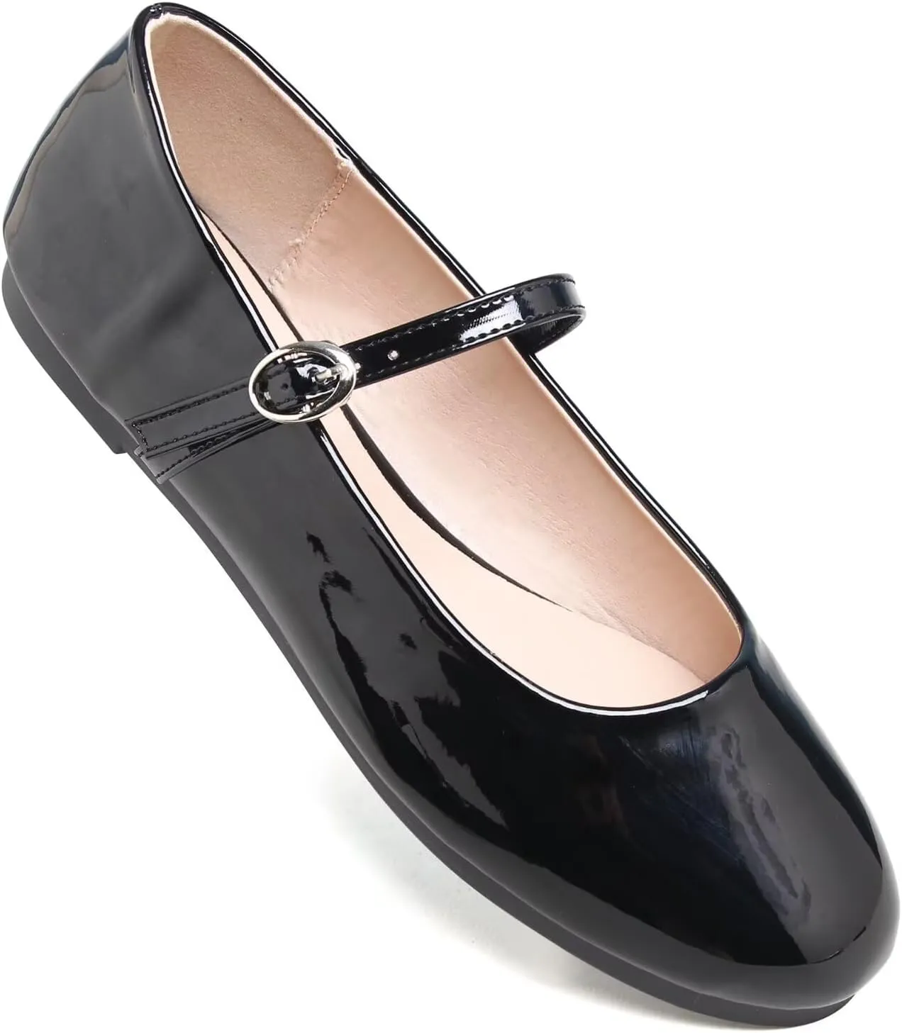 TN TANGNEST Women's Mary Jane Flats Fashion Square Toe Slip On Buckle Flats Soft Comfortable Casual Flat Shoes