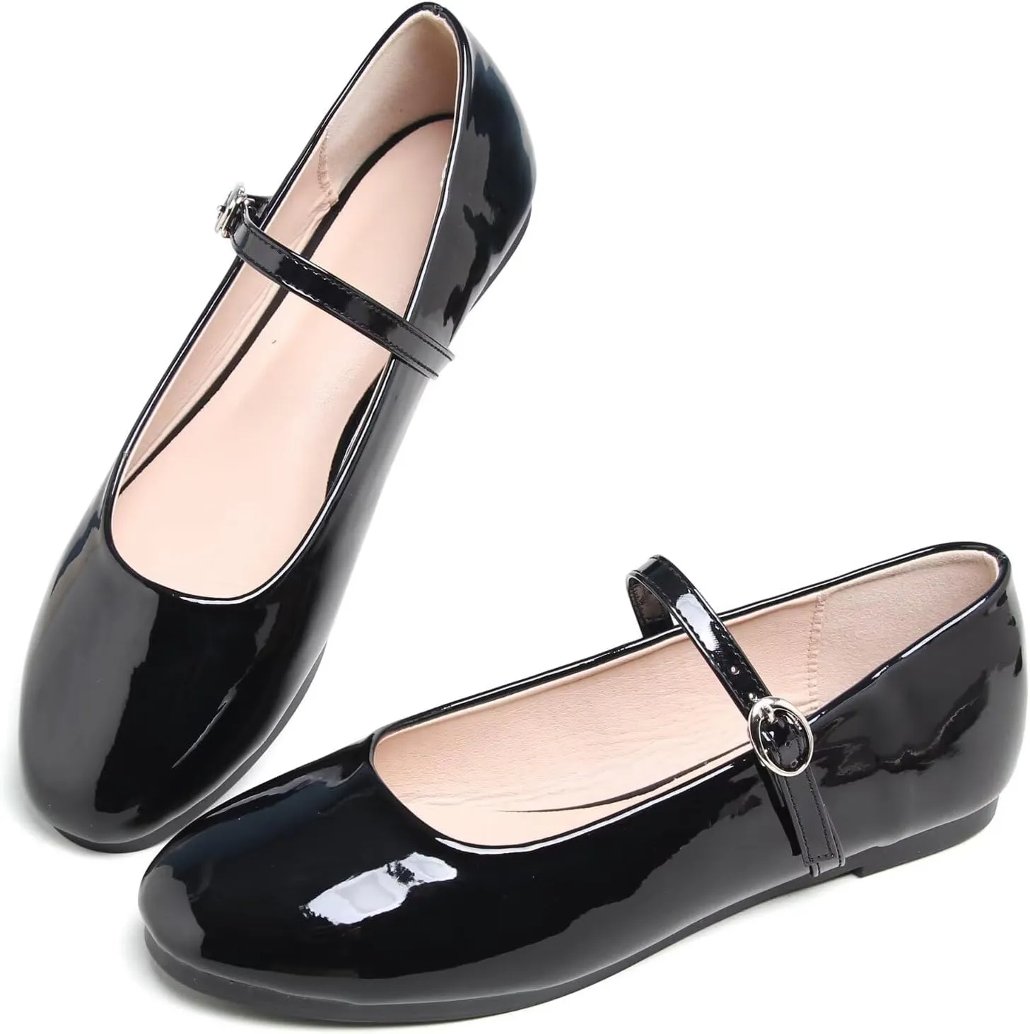 TN TANGNEST Women's Mary Jane Flats Fashion Square Toe Slip On Buckle Flats Soft Comfortable Casual Flat Shoes