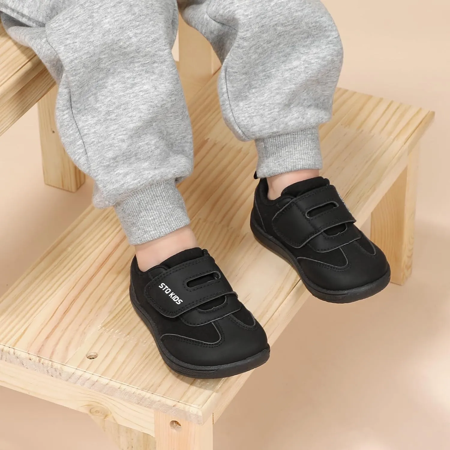 Toddler Wide Toe Box Shoes: Boys Barefoot Shoe Girl Sneakers Little Kids Tennis Non-Slip Zero Drop First Walking Breathable Running Athletic School Gym Sneaker