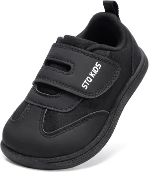 Toddler Wide Toe Box Shoes: Boys Barefoot Shoe Girl Sneakers Little Kids Tennis Non-Slip Zero Drop First Walking Breathable Running Athletic School Gym Sneaker