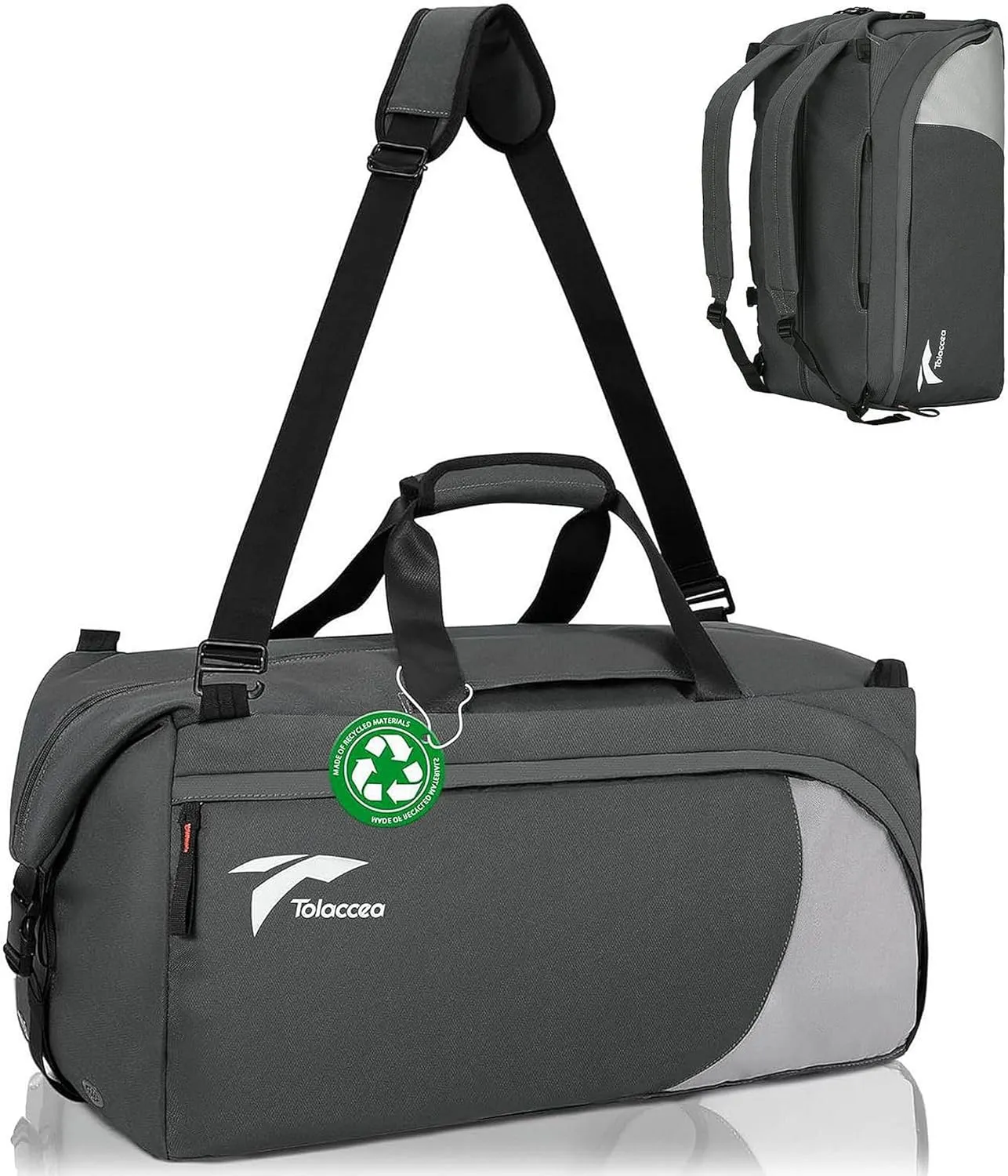 Tolaccea Gym Bags for Men, 54L Large Duffle Bag for Travel with Shoe Compartment, Sports Gym Backpack Carry On Duffel Bag for Weekend Overnight Traveling