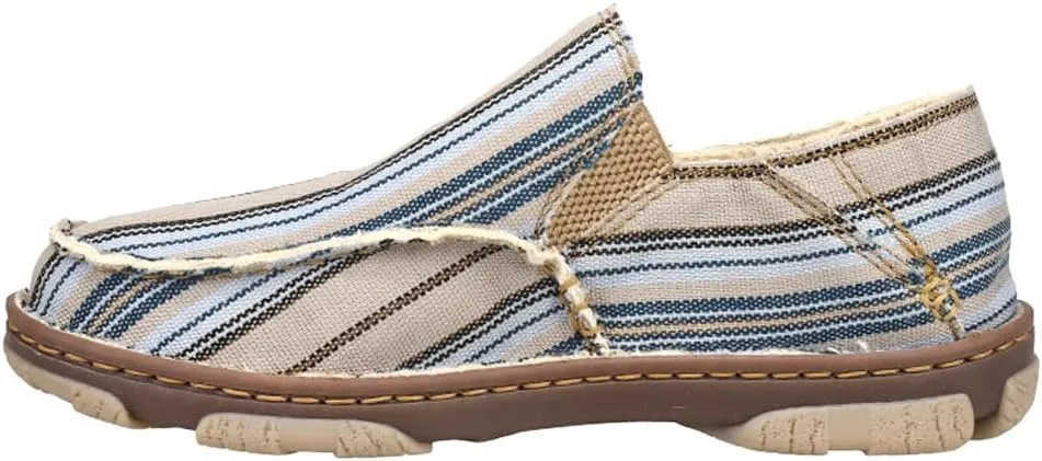 Tony Lama Mens Gator Striped Slip On Casual Shoes - Beige