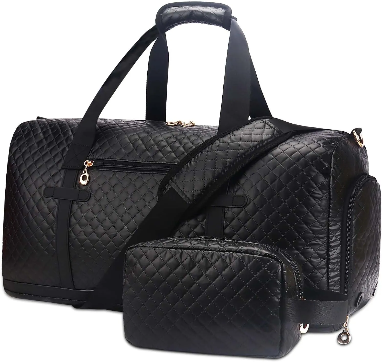Travel Duffel for Women - Weekender With Toiletry Bag, Shoe Compartment, Wet Pocket - Carry On for Business Trips, Sports, Hospital - Overnight Gym Bag