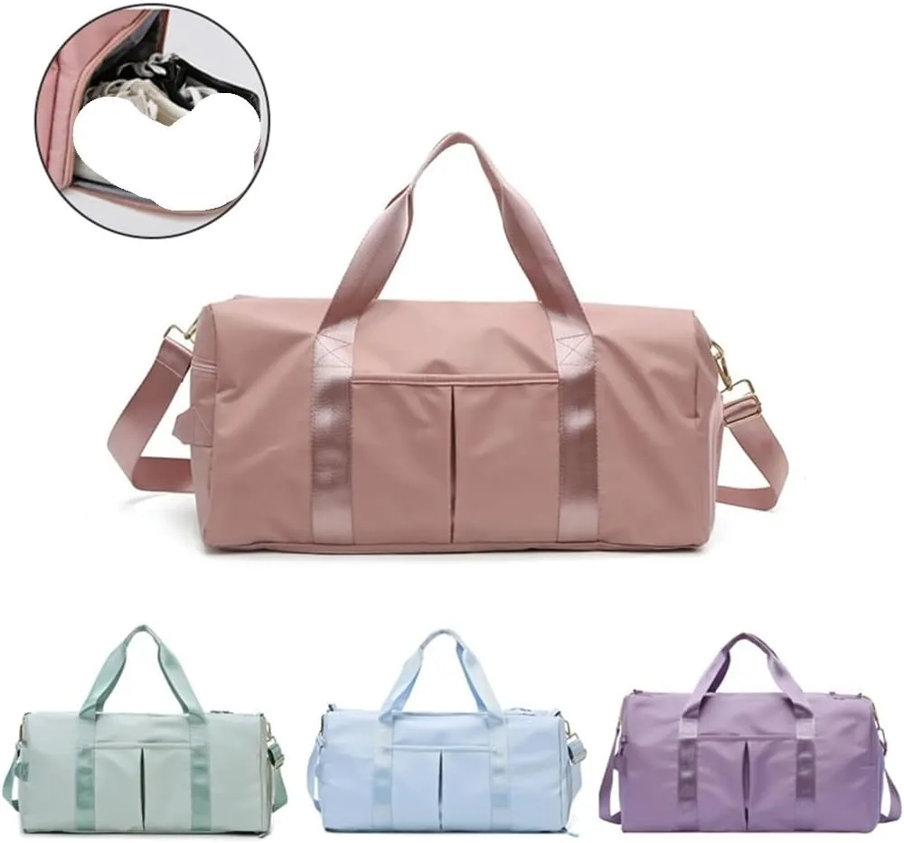 Travel Handbag Outdoor Travel Bag Sports Gym Bags Training Fitness Yoga Sport Bag with Shoes Compartment(D)