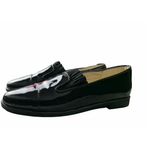 Tritt DUNS25 Black Patent Frill Loafer Shoe