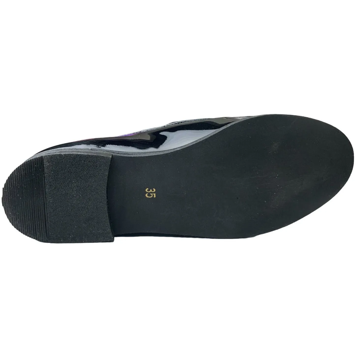 Tritt DUNS25 Black Patent Frill Loafer Shoe