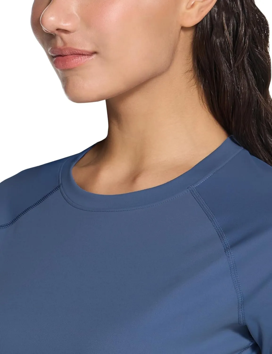 TSLA Women's Long Sleeve Rash Guard Swim Shirts, UPF 50  UV Protection Regular-Fit Quick Dry Water Shirts