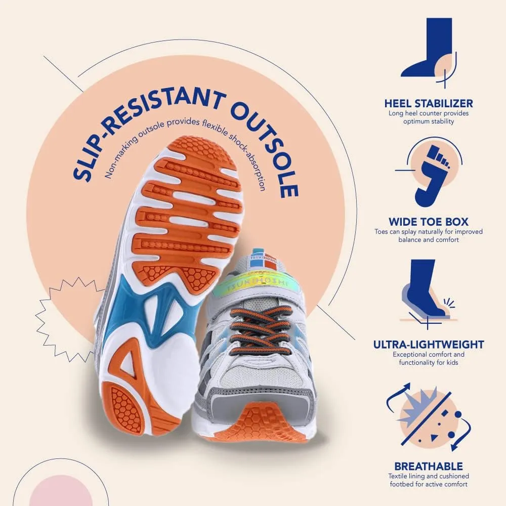 TSUKIHOSHI Storm Kids Shoes - Strap-Closure Machine-Washable Kids Sneakers with Wide Toe Box and Slip-Resistant, Non-Marking Outsoles