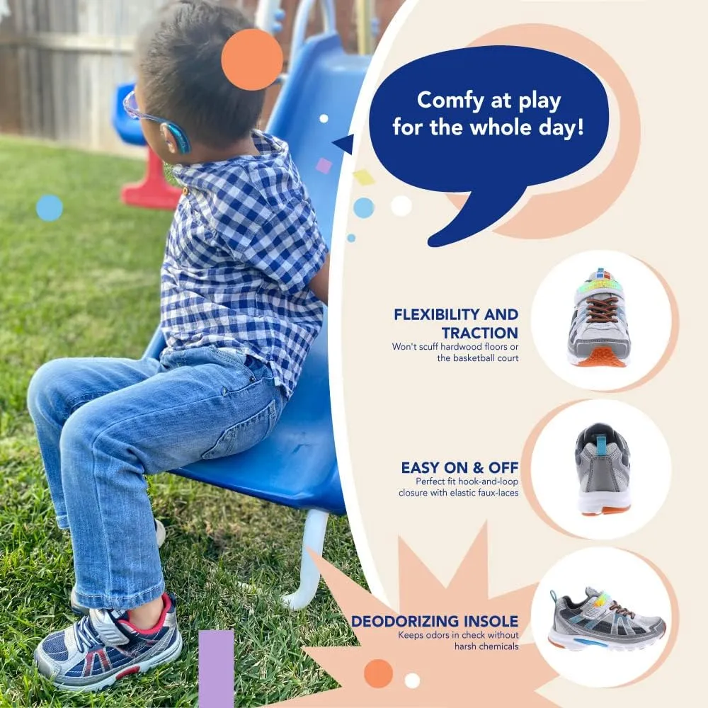 TSUKIHOSHI Storm Kids Shoes - Strap-Closure Machine-Washable Kids Sneakers with Wide Toe Box and Slip-Resistant, Non-Marking Outsoles