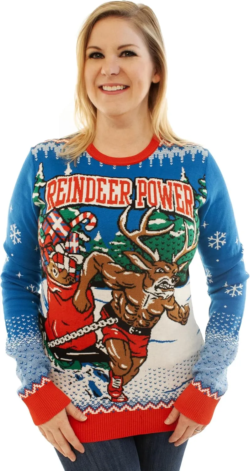 Ugly Christmas Party Knitted Ugly Christmas Sweater for Men and Women - Reindeer & Animals