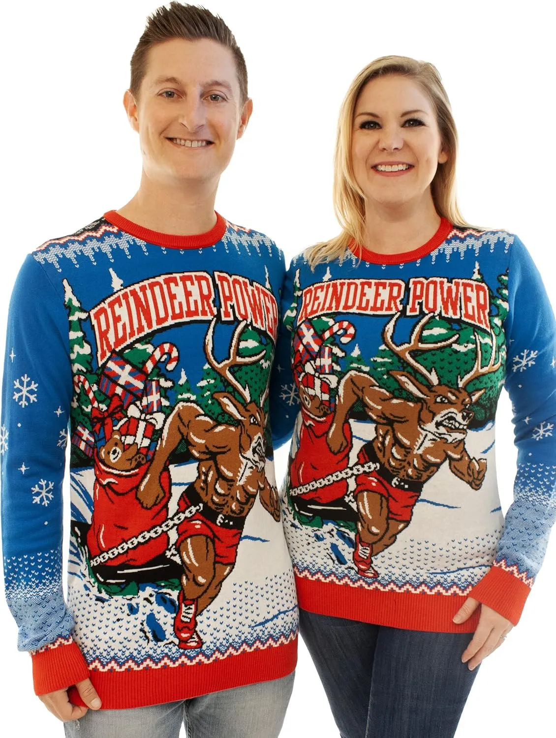 Ugly Christmas Party Knitted Ugly Christmas Sweater for Men and Women - Reindeer & Animals