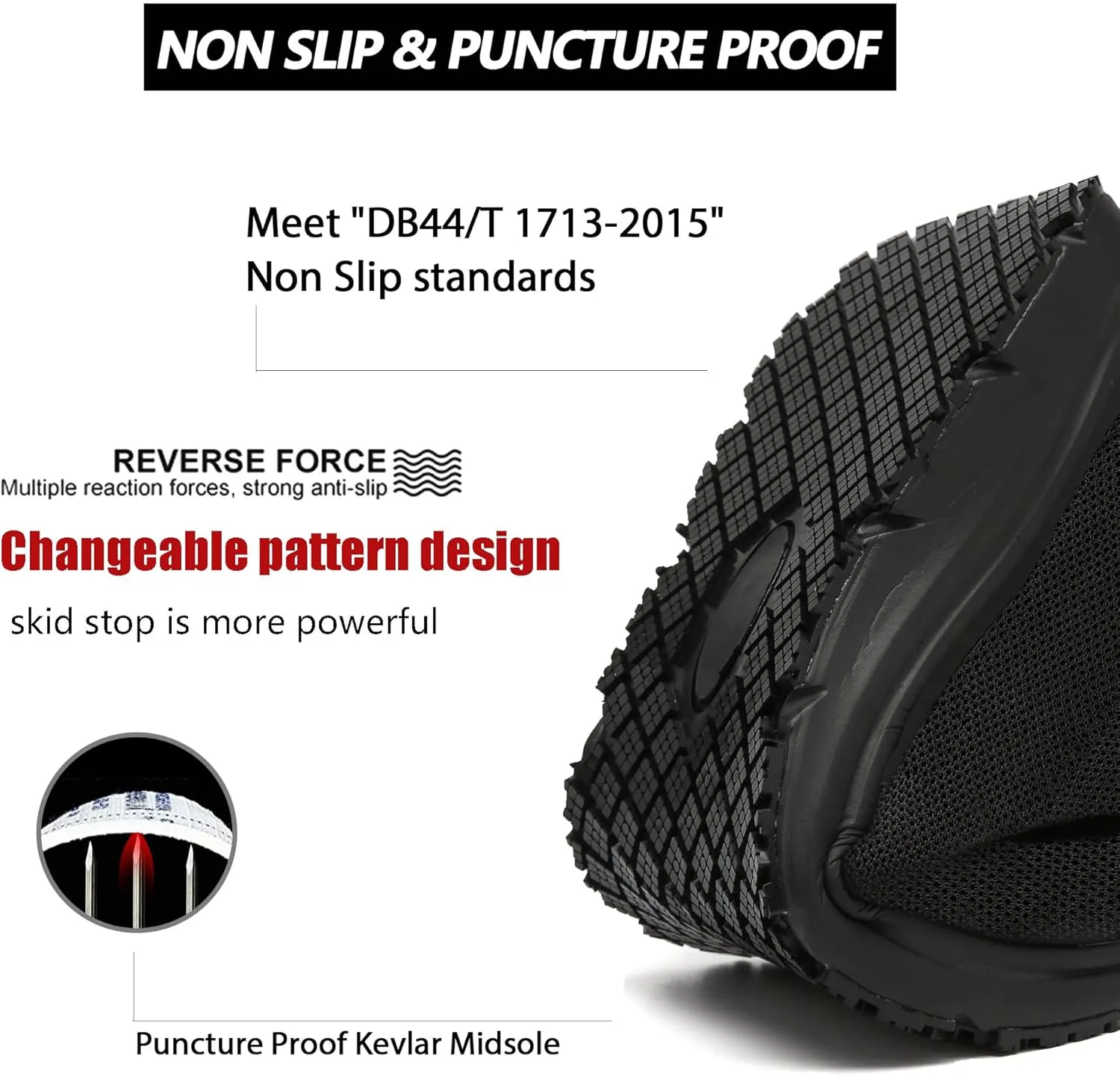 ulogu Non Slip Steel Toe Work Shoes for Men Women,Waterproof Lightweight Comfy Safety Roofing Sneakers