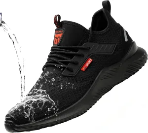 ulogu Waterproof Steel Toe Shoes for Men Comfy Lightweight Non Slip Safety Work Sneakers 6-Month Warranty