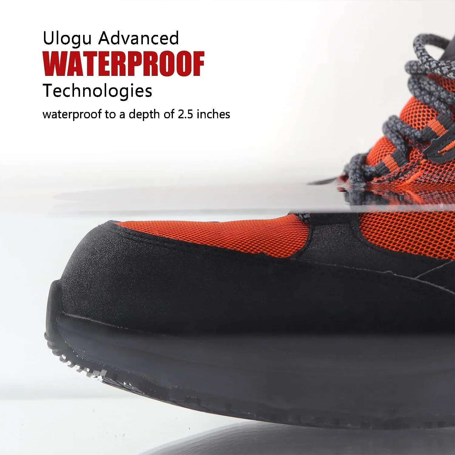ulogu Waterproof Steel Toe Shoes for Men Comfy Lightweight Non Slip Safety Work Sneakers 6-Month Warranty
