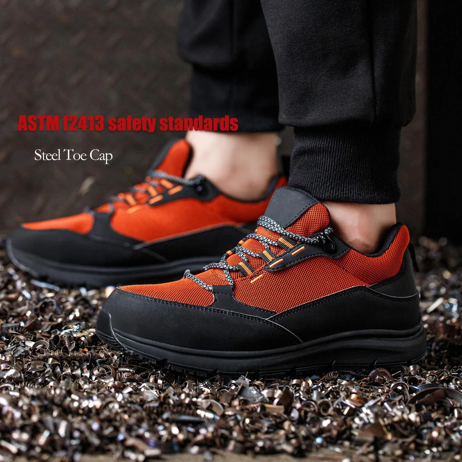 ulogu Waterproof Steel Toe Shoes for Men Comfy Lightweight Non Slip Safety Work Sneakers 6-Month Warranty