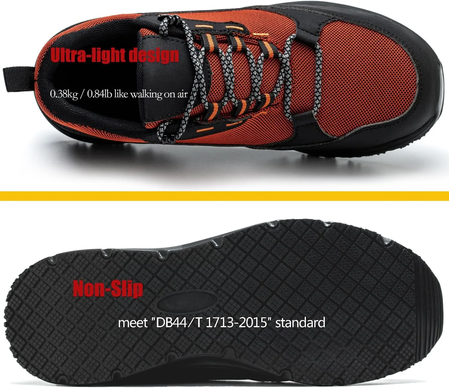 ulogu Waterproof Steel Toe Shoes for Men Comfy Lightweight Non Slip Safety Work Sneakers 6-Month Warranty
