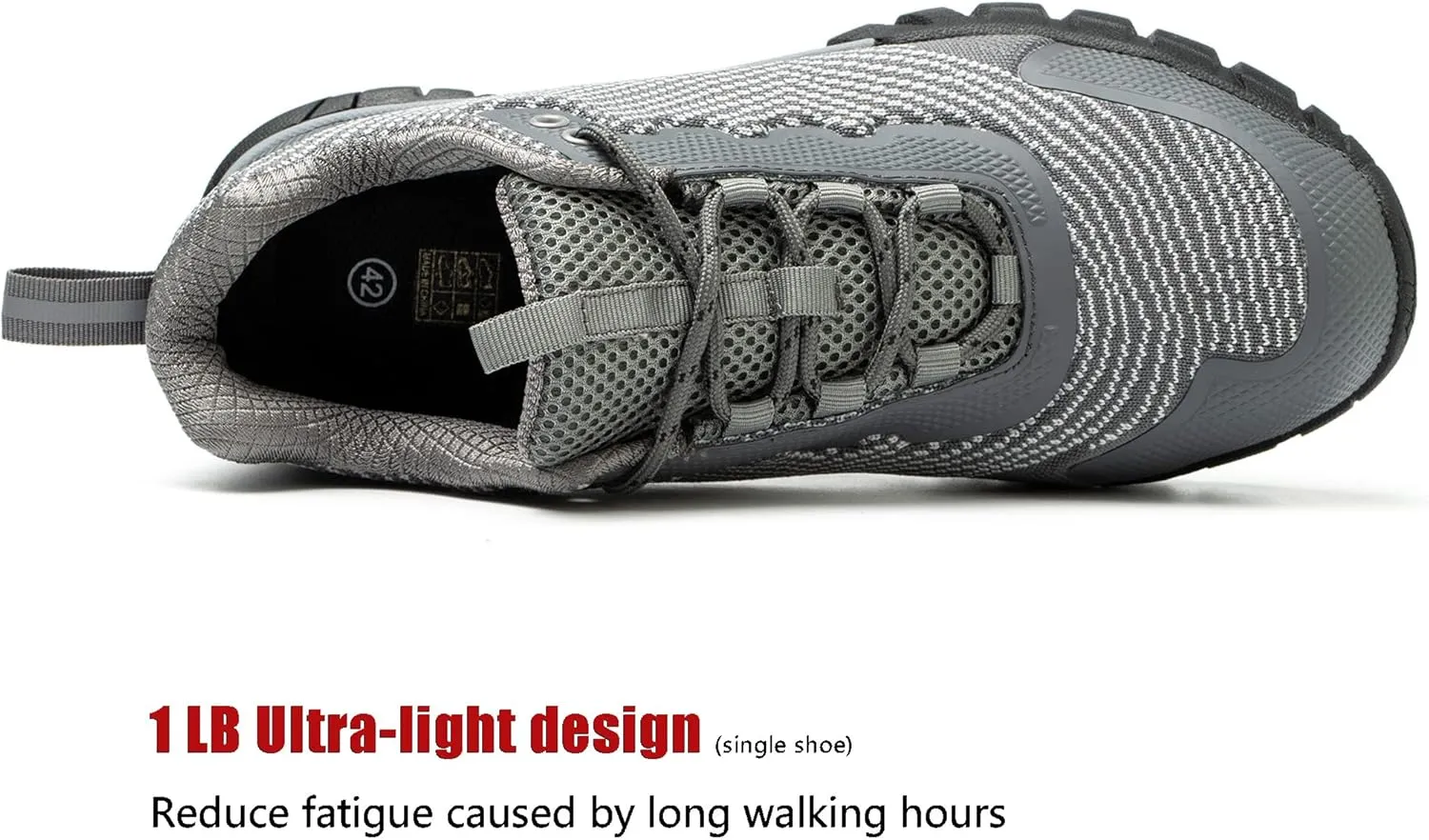 ulogu Women's Waterproof Hiking Shoes Lightweight Non-Slip Comfy All Day Walking Work Sneakers 6-Month Warranty