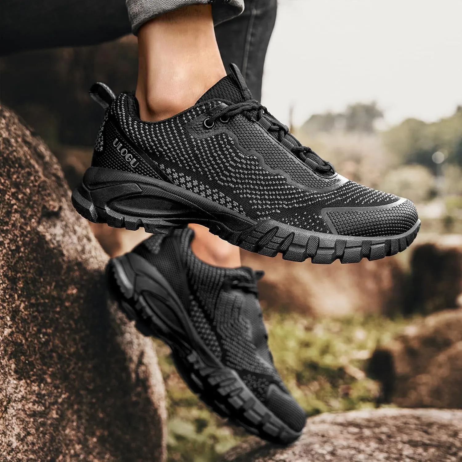 ulogu Women's Waterproof Hiking Shoes Lightweight Non-Slip Comfy All Day Walking Work Sneakers 6-Month Warranty