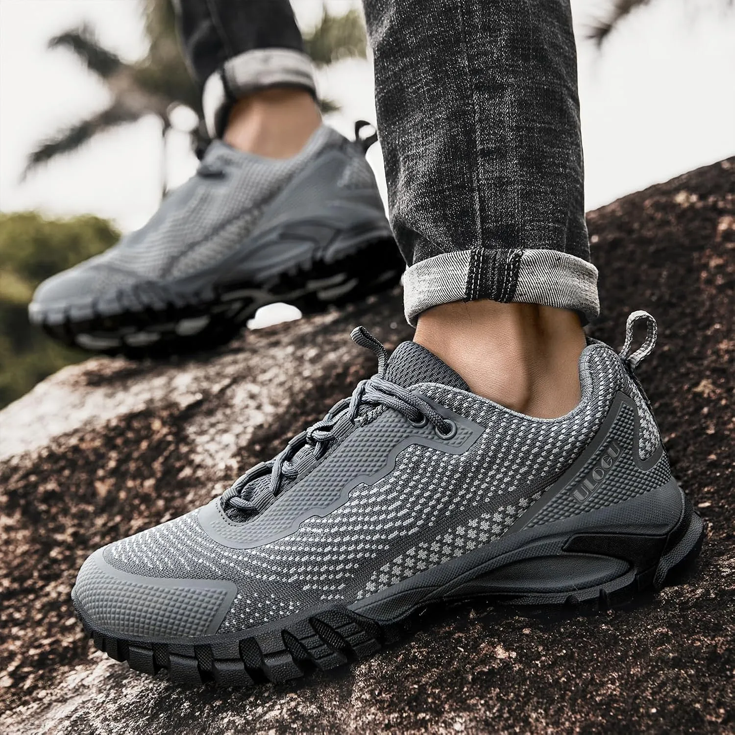 ulogu Women's Waterproof Hiking Shoes Lightweight Non-Slip Comfy All Day Walking Work Sneakers 6-Month Warranty