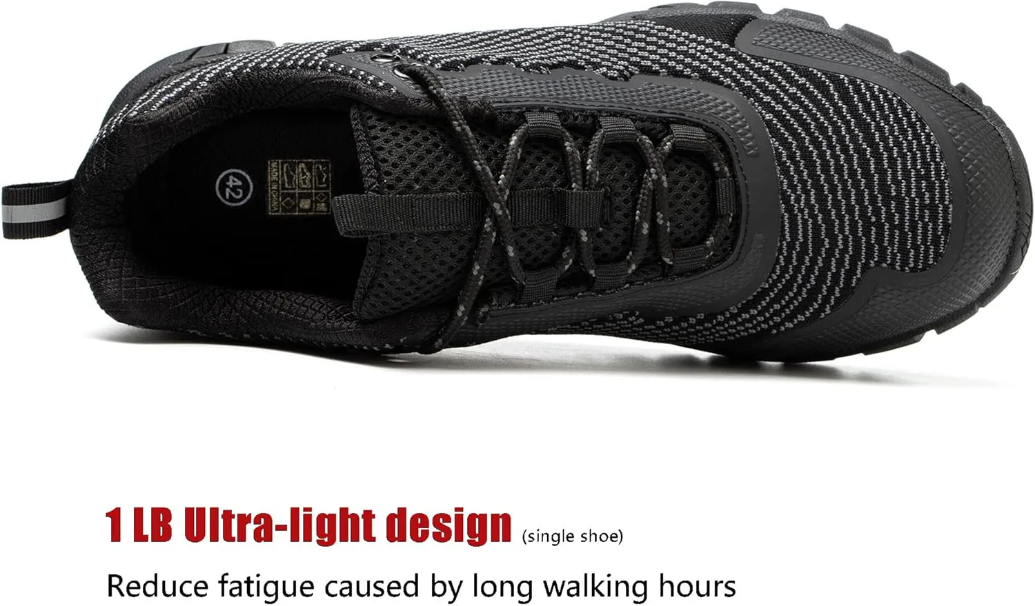 ulogu Women's Waterproof Hiking Shoes Lightweight Non-Slip Comfy All Day Walking Work Sneakers 6-Month Warranty