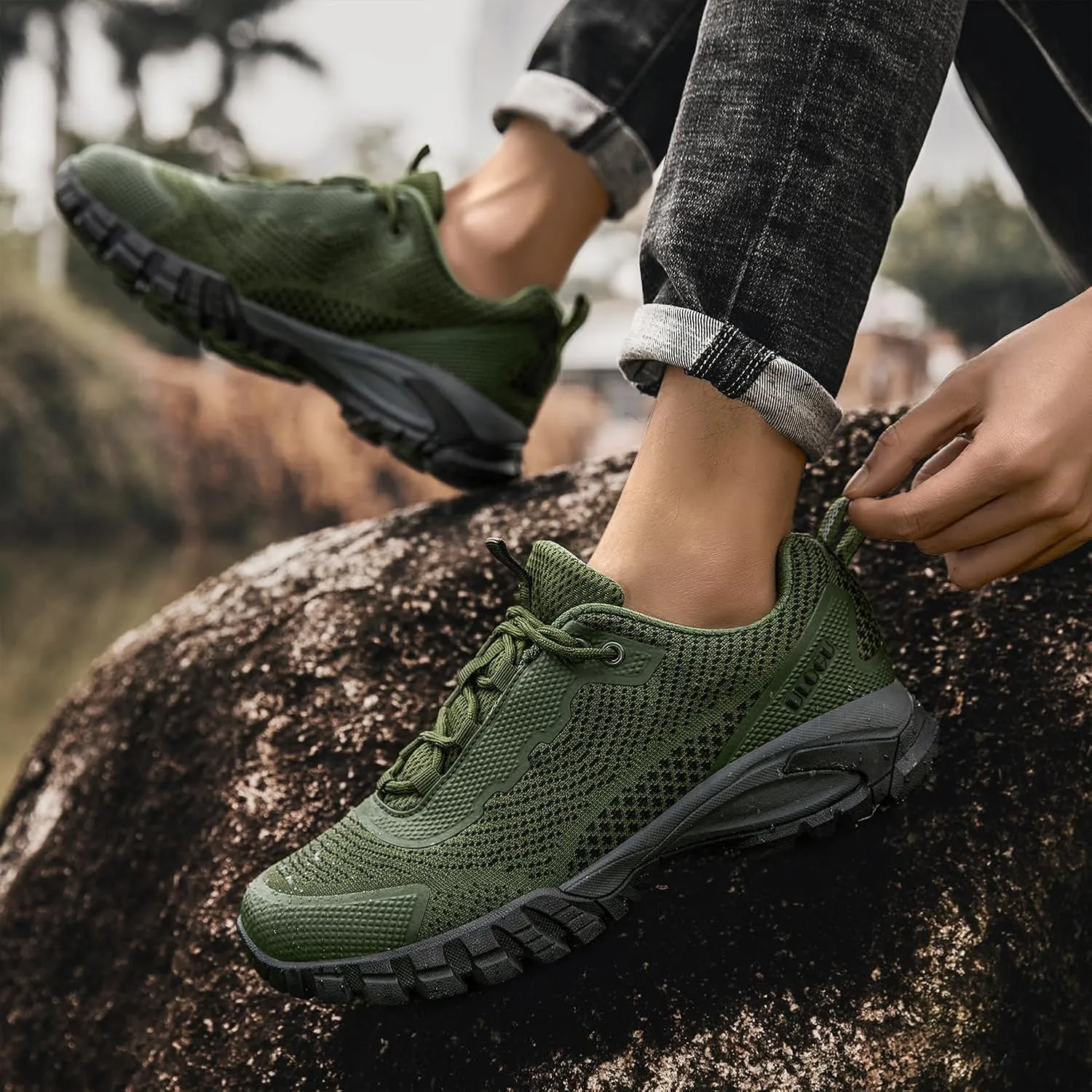 ulogu Women's Waterproof Hiking Shoes Lightweight Non-Slip Comfy All Day Walking Work Sneakers 6-Month Warranty
