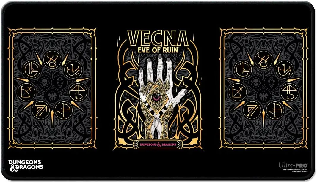 Ultra PRO - Vecna: Eve of Ruin, Black Stitched Playmat for Dungeons & Dragons, RPG Tabletop Fantasy Gaming Decor Playmat Accessory