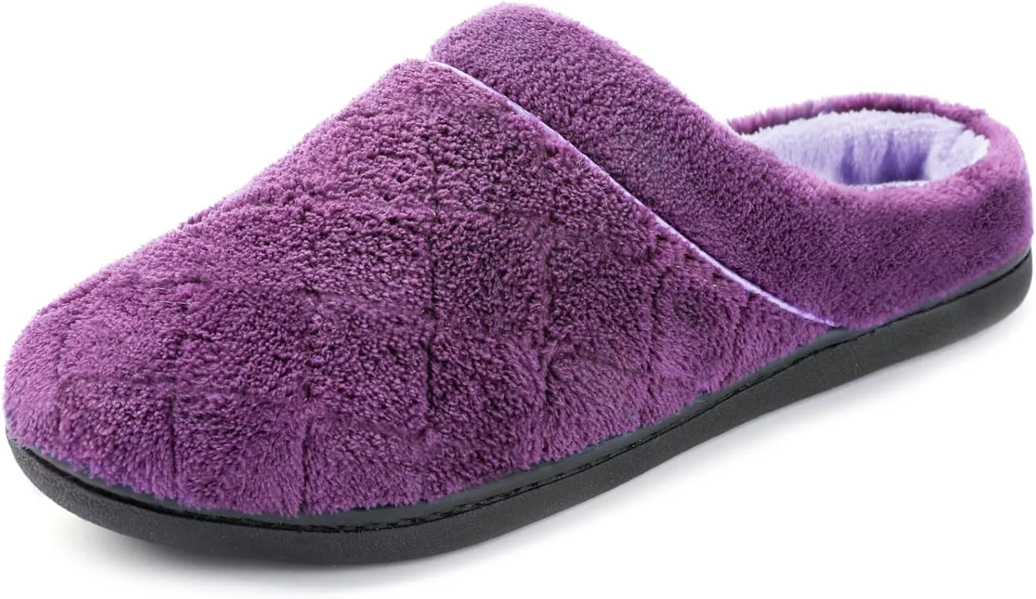 ULTRAIDEAS Women's Indoor Terry Clog Slipper with Memory Foam, Slip-On Ladies Comfy House Shoe with Non-Slip Rubber Sole