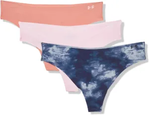Under Armour Women's 3-pack Pure Stretch No Show Thong Underwear, All-day Comfort & Ultra-soft Fit