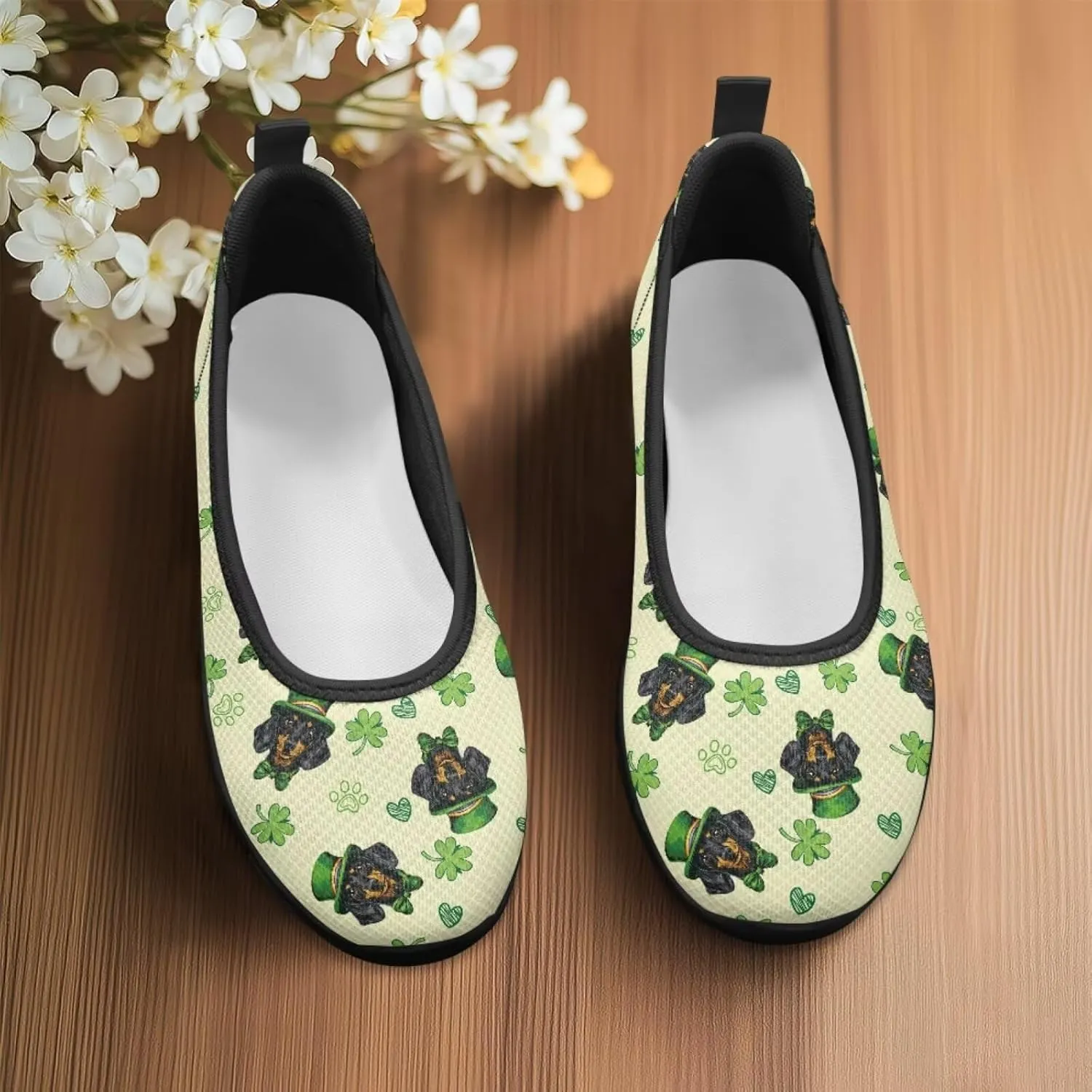 UNICEU St Patrick's Day Slip On Shoes for Women Breathable Low Top Casual Flats Non-Slip Fashion Running Sneakers