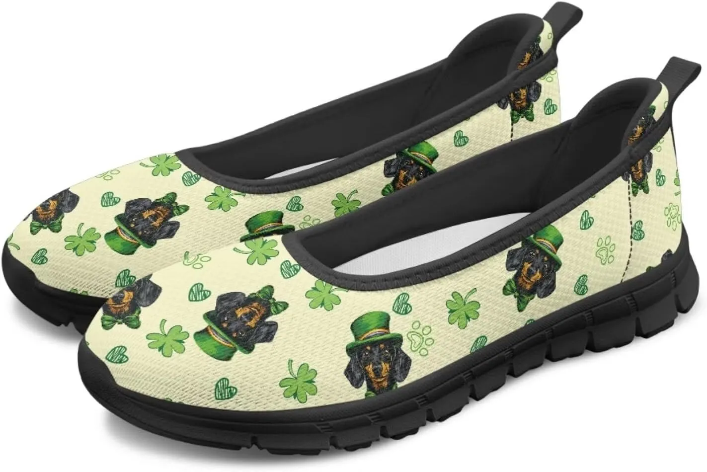 UNICEU St Patrick's Day Slip On Shoes for Women Breathable Low Top Casual Flats Non-Slip Fashion Running Sneakers