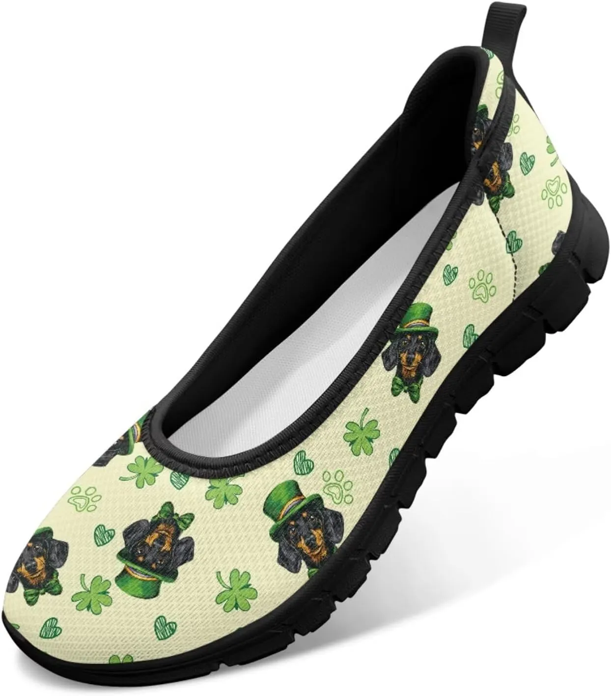 UNICEU St Patrick's Day Slip On Shoes for Women Breathable Low Top Casual Flats Non-Slip Fashion Running Sneakers