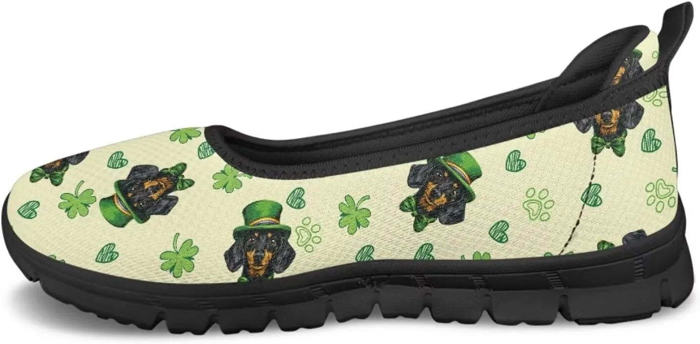 UNICEU St Patrick's Day Slip On Shoes for Women Breathable Low Top Casual Flats Non-Slip Fashion Running Sneakers