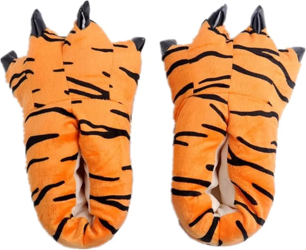 Unisex Cozy Flannel House Monster Slippers Halloween Animal Costume Paw Claw Shoes