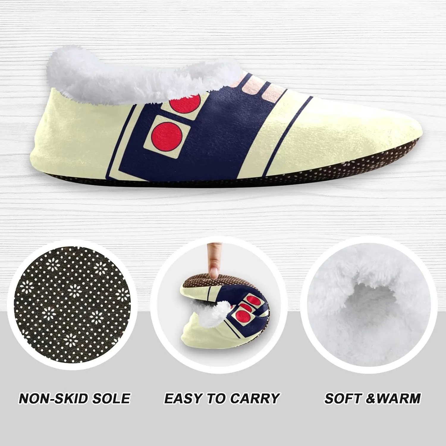 Unisex Fuzzy House Slippers Memory Foam Warm Slip Shoes Fur Lining M-XXL