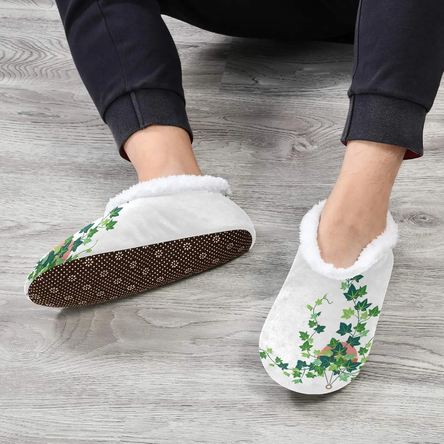 Unisex Fuzzy House Slippers Memory Foam Warm Slip Shoes Fur Lining M-XXL