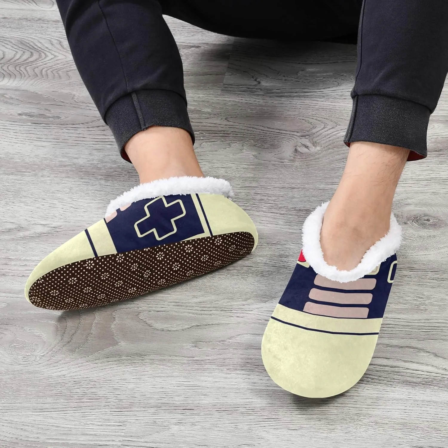 Unisex Fuzzy House Slippers Memory Foam Warm Slip Shoes Fur Lining M-XXL
