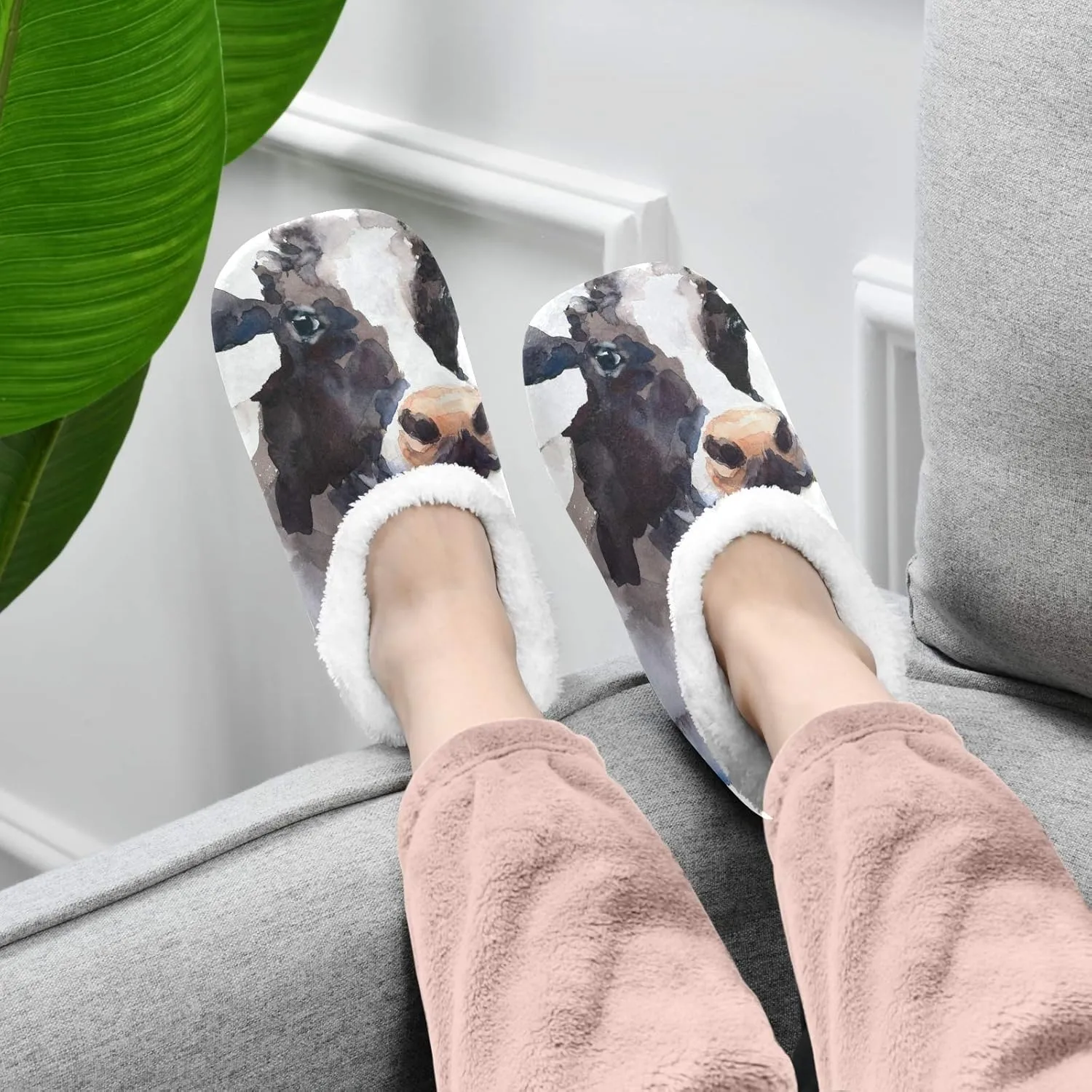 Unisex Fuzzy House Slippers Memory Foam Warm Slip Shoes Fur Lining M-XXL