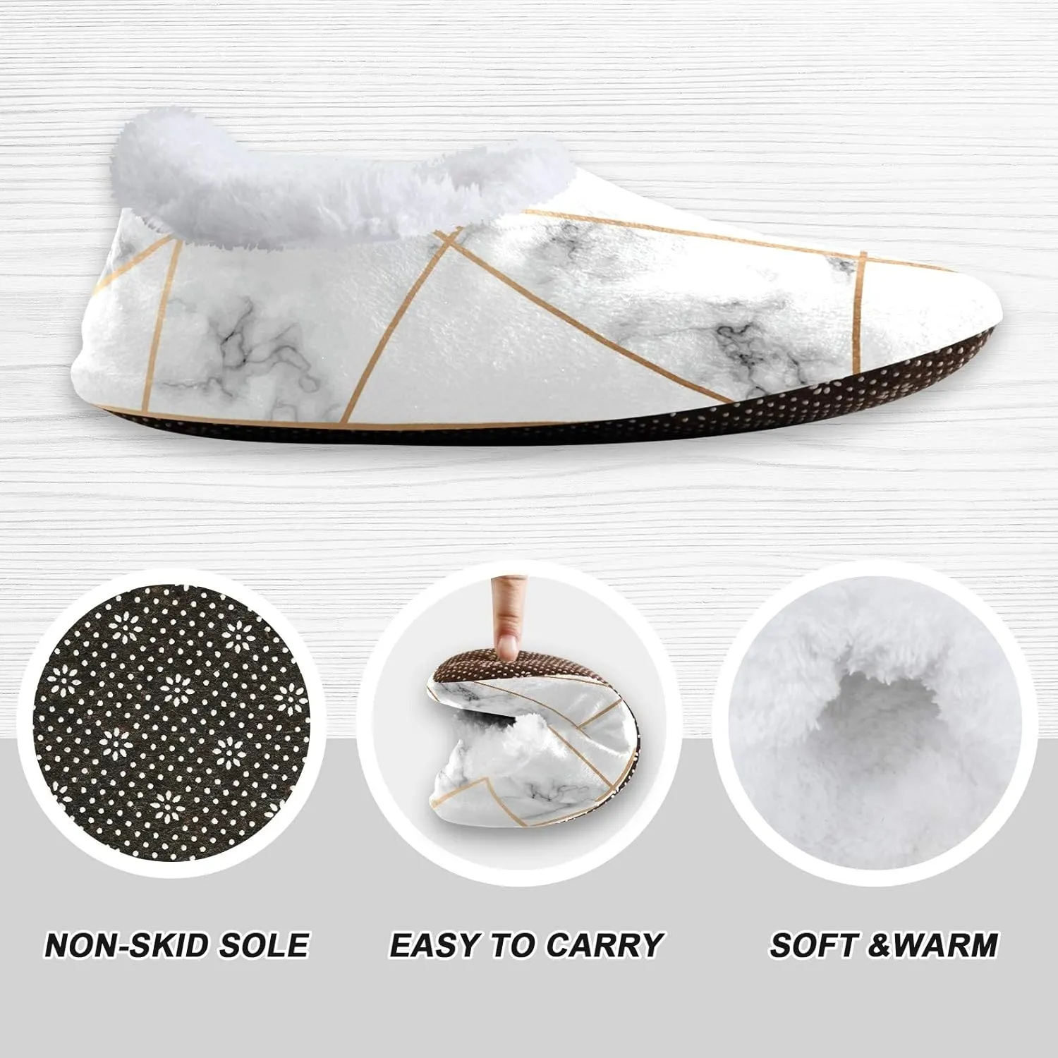Unisex Fuzzy House Slippers Memory Foam Warm Slip Shoes Fur Lining M-XXL