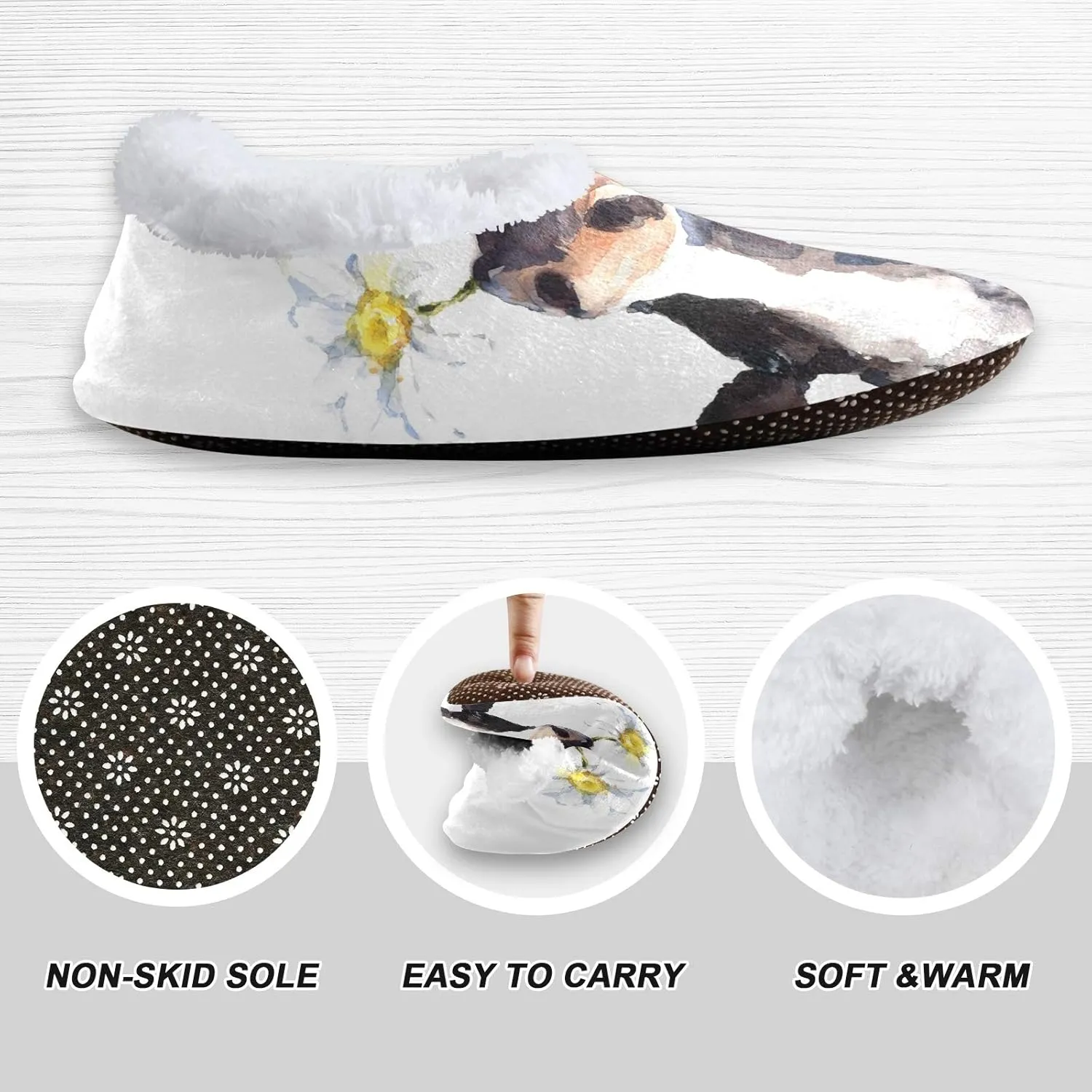 Unisex Fuzzy House Slippers Memory Foam Warm Slip Shoes Fur Lining M-XXL