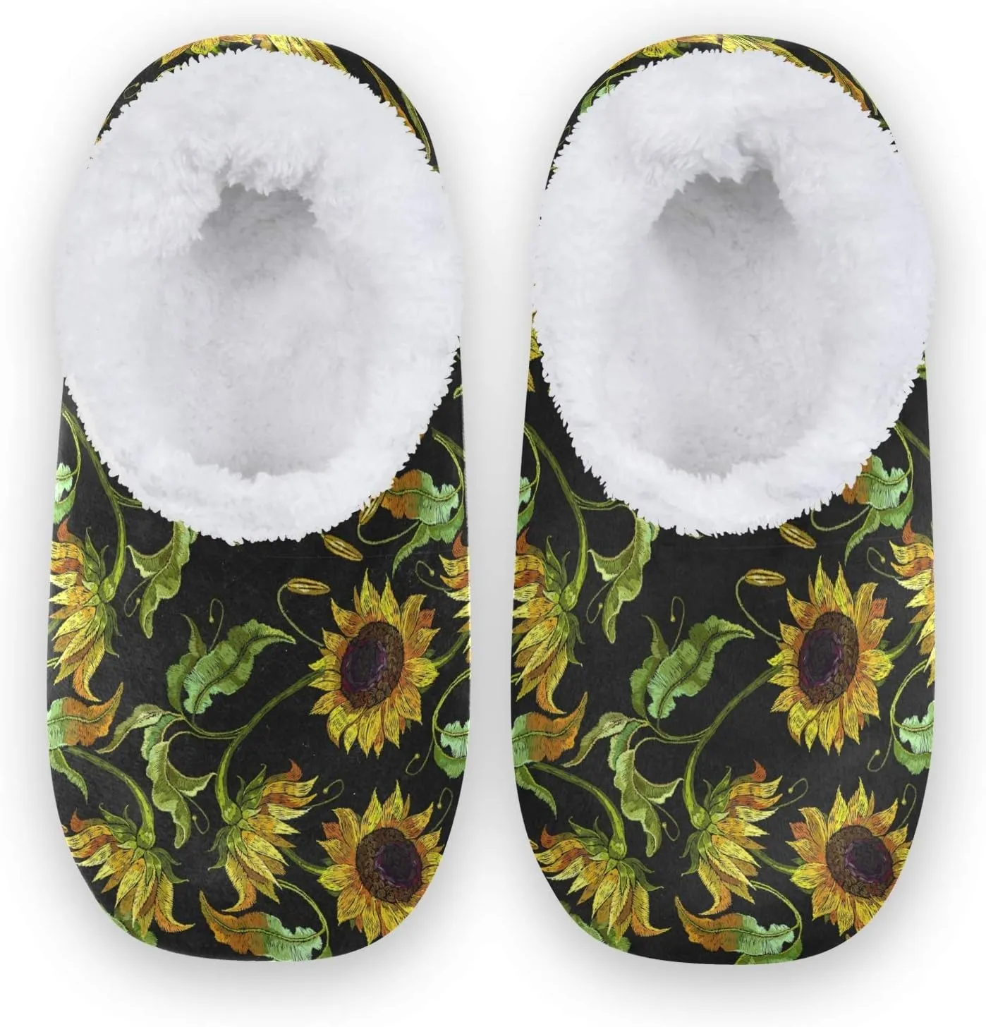 Unisex Fuzzy House Slippers Memory Foam Warm Slip Shoes Fur Lining M-XXL