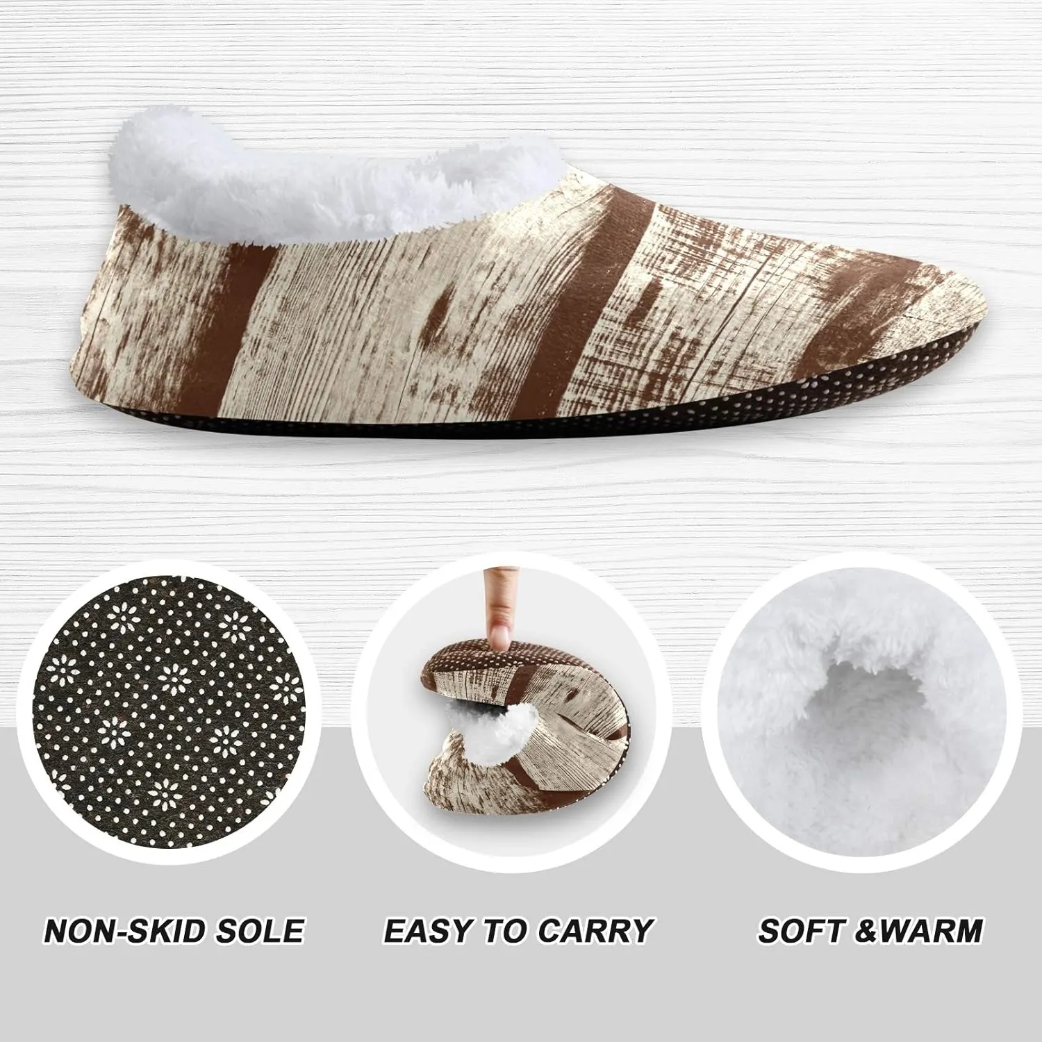 Unisex Fuzzy House Slippers Memory Foam Warm Slip Shoes Fur Lining M-XXL