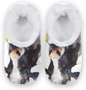 Unisex Fuzzy House Slippers Memory Foam Warm Slip Shoes Fur Lining M-XXL
