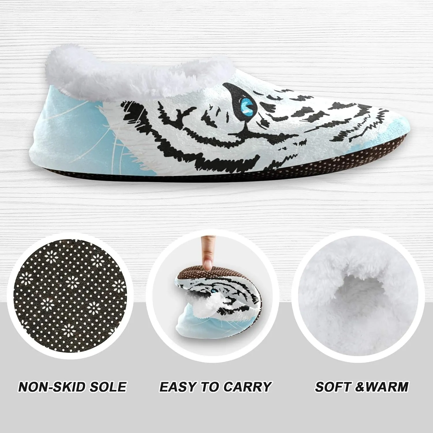 Unisex Fuzzy House Slippers Memory Foam Warm Slip Shoes Fur Lining M-XXL
